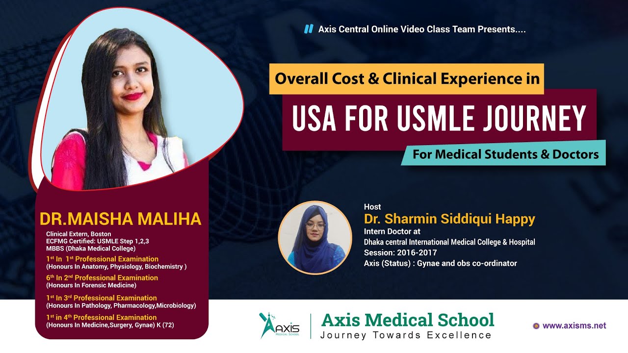 Overall Cost & Clinical Experience in the USA for USMLE ll Dr. Maisha Maliha