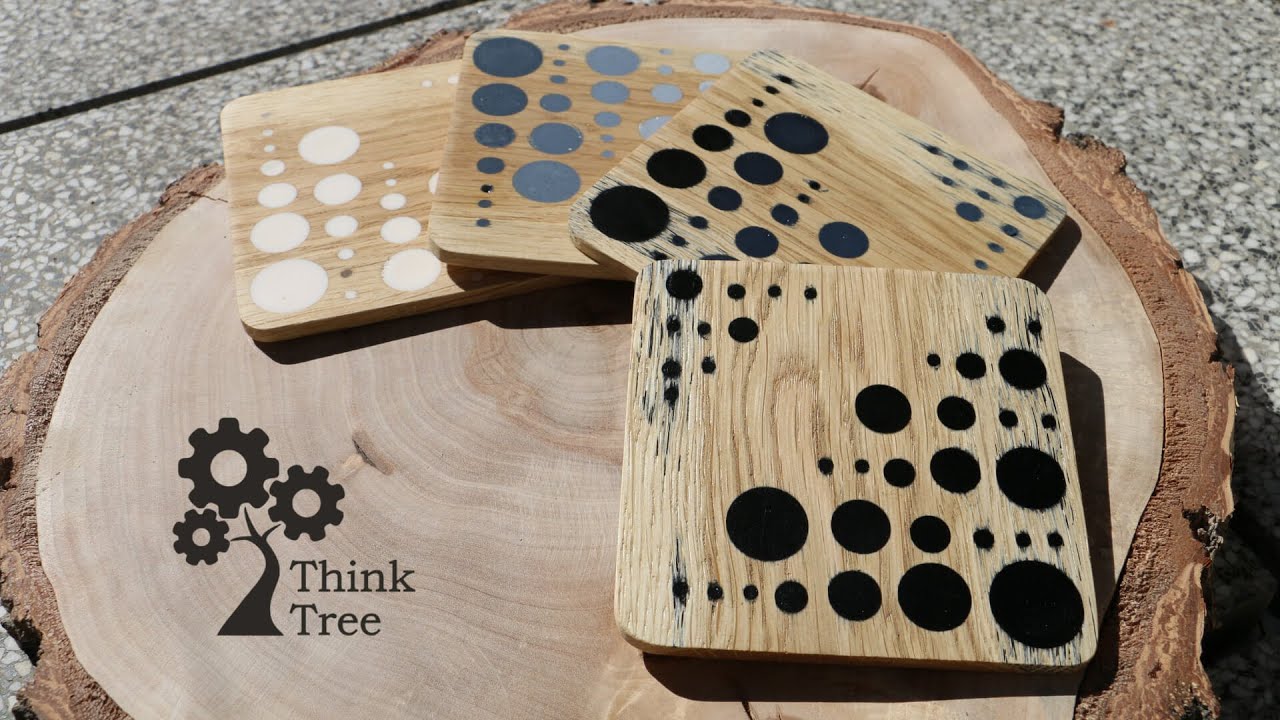Podstawki pod kubek / Wooden coasters - DIY / Think Tree