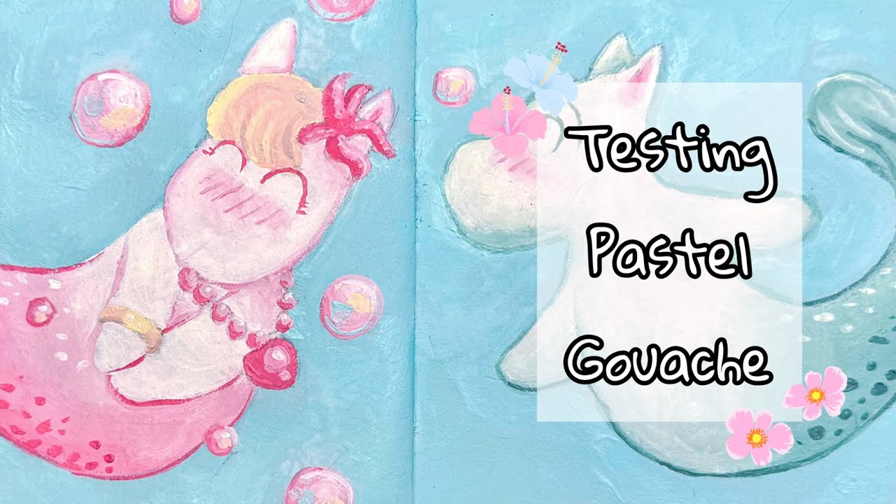 Testing Rico Design Pastel Art Gouache | MerMay | Snorkmaiden and Moomin as Mermaids