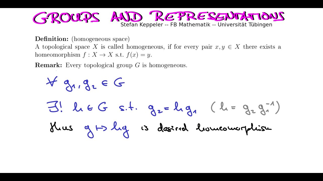 Topological groups 3 - homogeneity