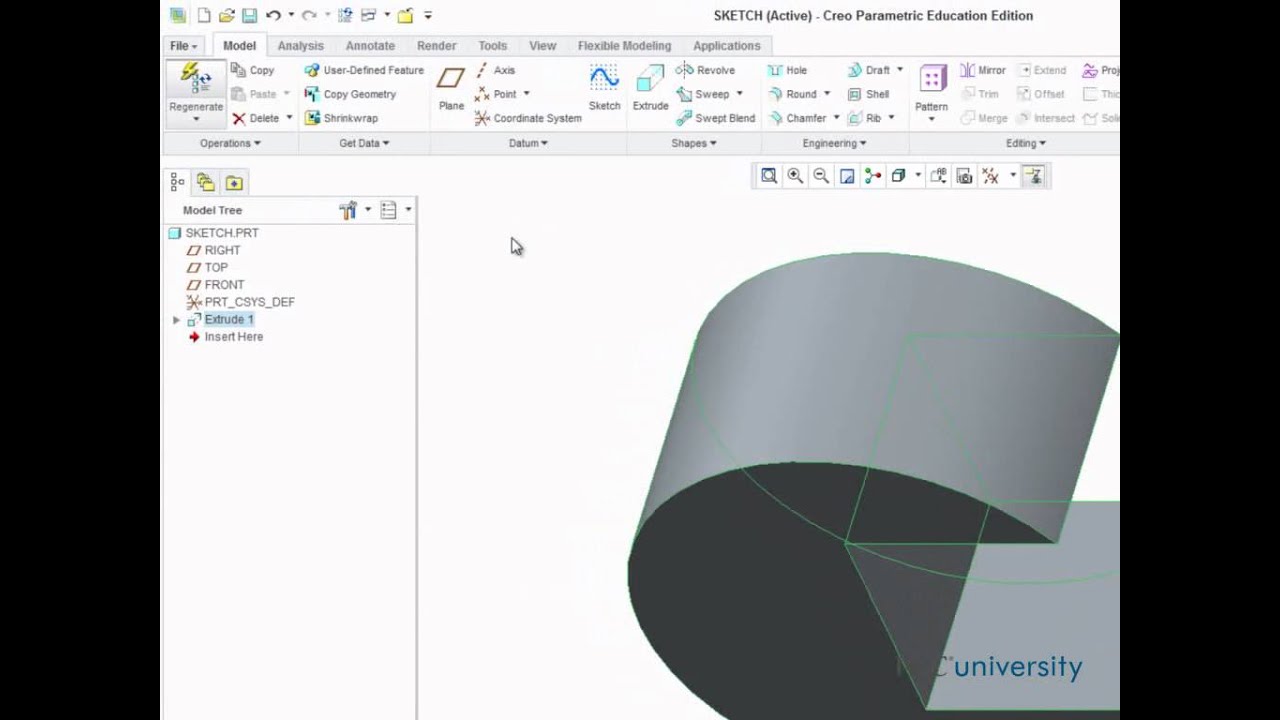 Modelling your first part in Creo Parametric 2.0