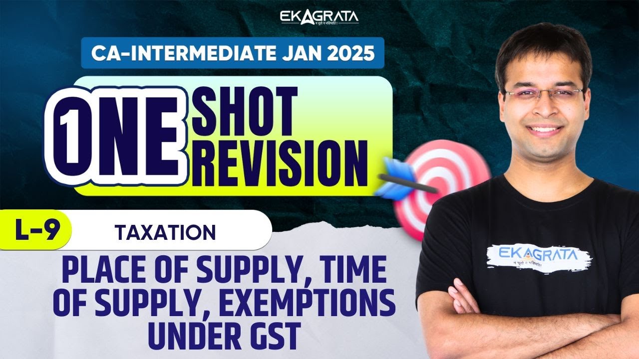 CA Inter 2025 Taxation | Place of Supply, Time of Supply, Exemptions Under GST | PYQ Practice