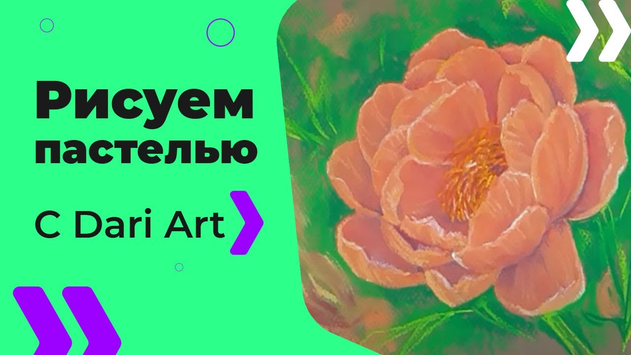 Рисуем сухой пастелью красивый пион! #Dari_Art