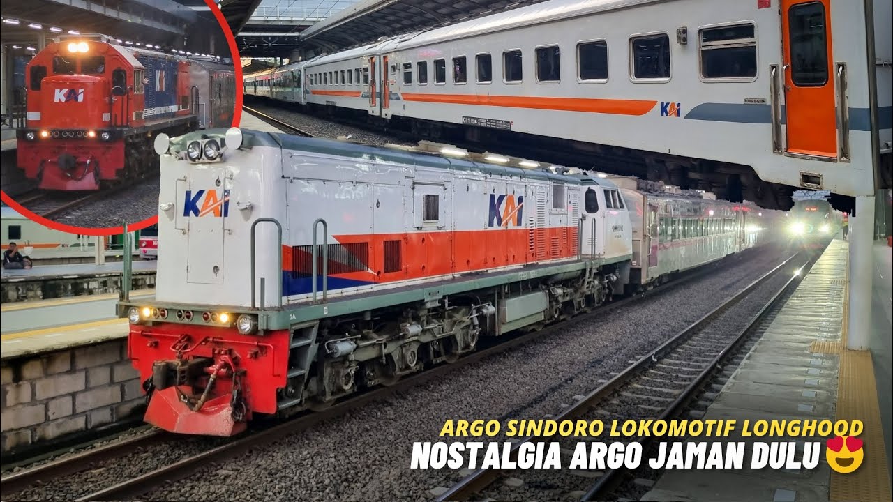 ARGO SINDORO TELAT PARAH, LOKOMOTIFNYA LONGHOOD !? | Kumpulan Kereta Api Sore, Ketemu Lokomotif RNB