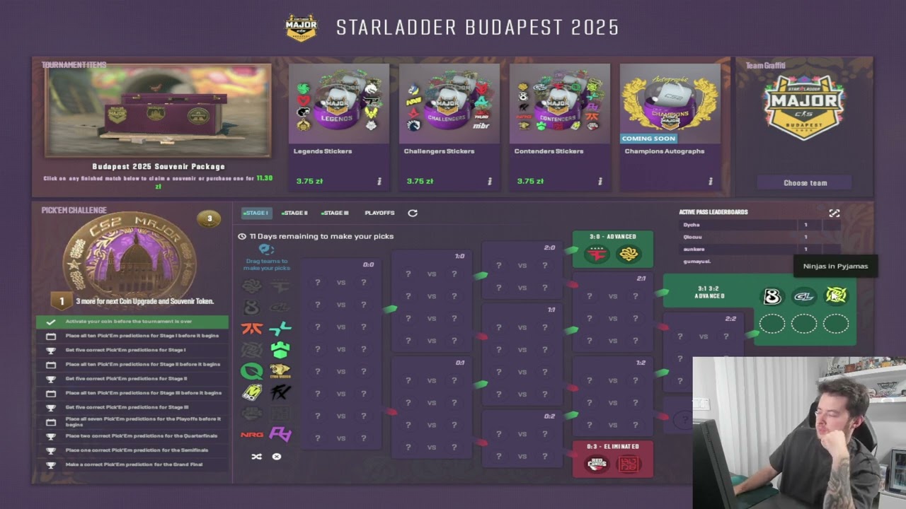 PICK'EM - StarLadder Budapest Major 2025 - Stage 1