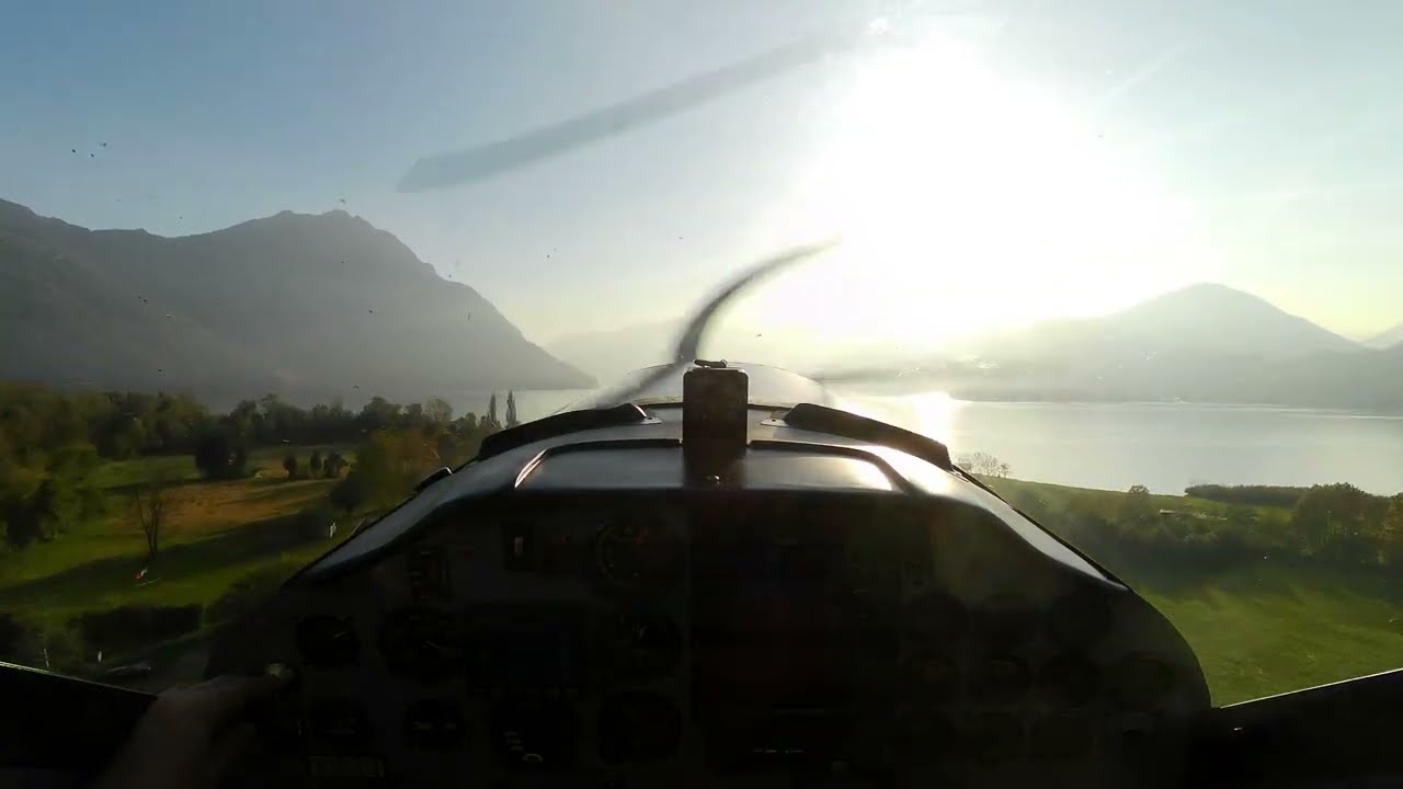 Tecnam P92 – Back home from Costa Volpino, a bit rushed due to poor visibility.