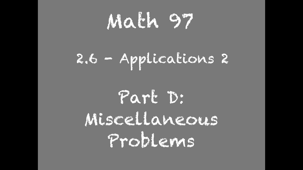 Miscellaneous Problems