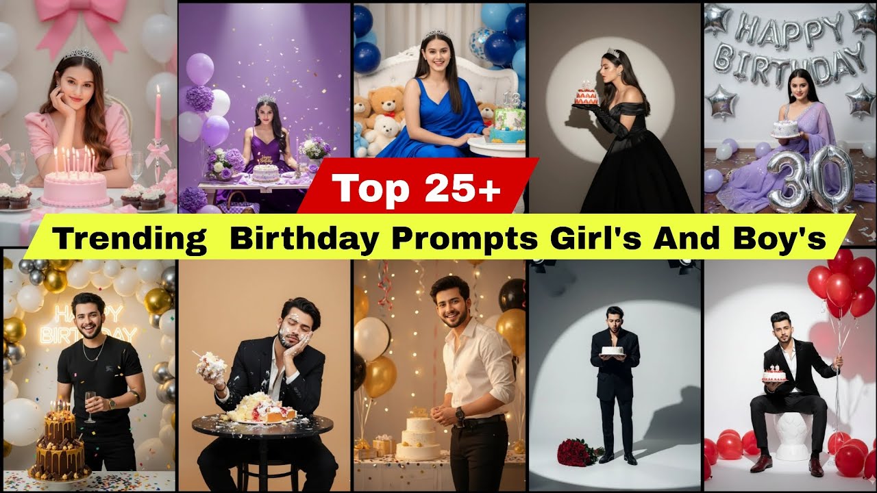 Top 25+ Trending Birthday Prompt Girl's And Boy's || Gemini Ai Prompt 🔥 Photo Editing #viralvideo  
