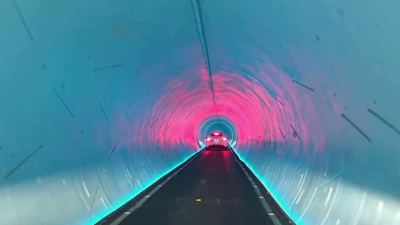one of my Tesla rides in the Vegas Loop during CES #orlando #tesla #universal #tunnel #vegas 