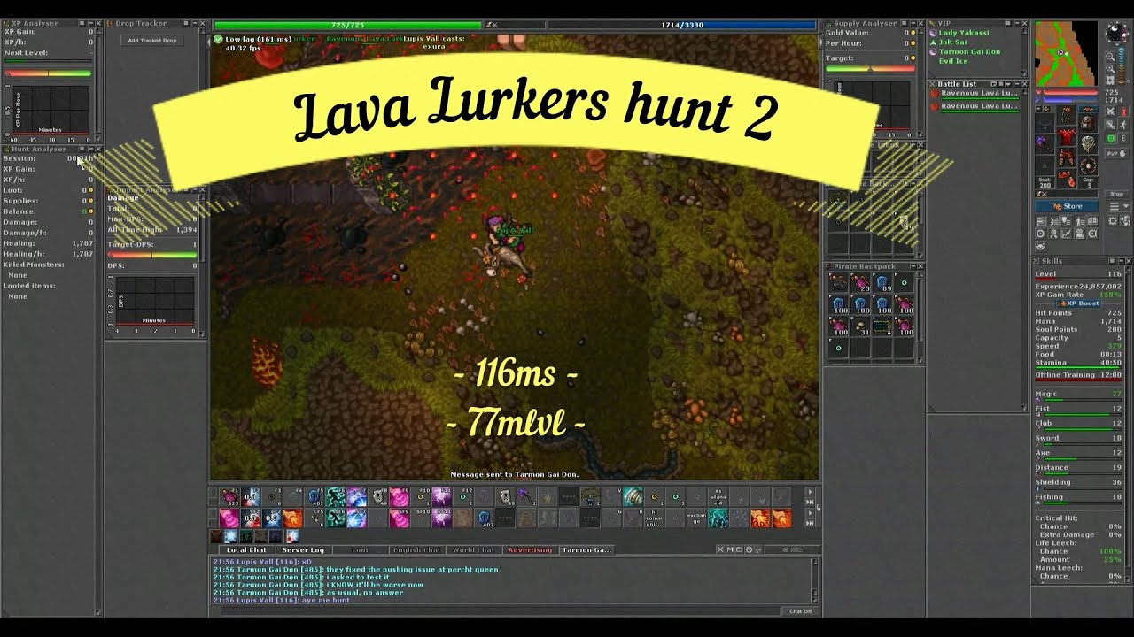 Ravenous Lava Lurkers 116 ms - Mlvl 77 - 2.31kk peak @150%