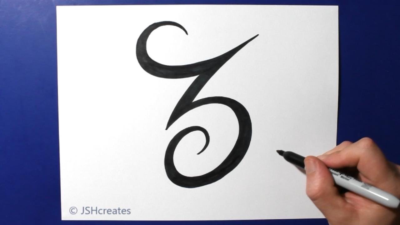 Fancy Numbers / How To Draw Number 3 in a Simple Tribal Tattoo Design Style