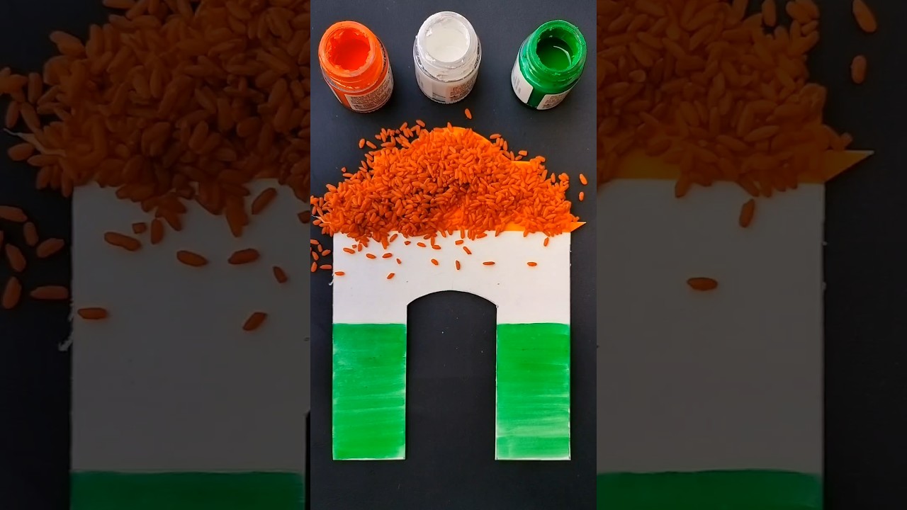 India Gate Craft with Rice and Cardboard #shorts #ytshorts #shortsvideo #india #indianarmy