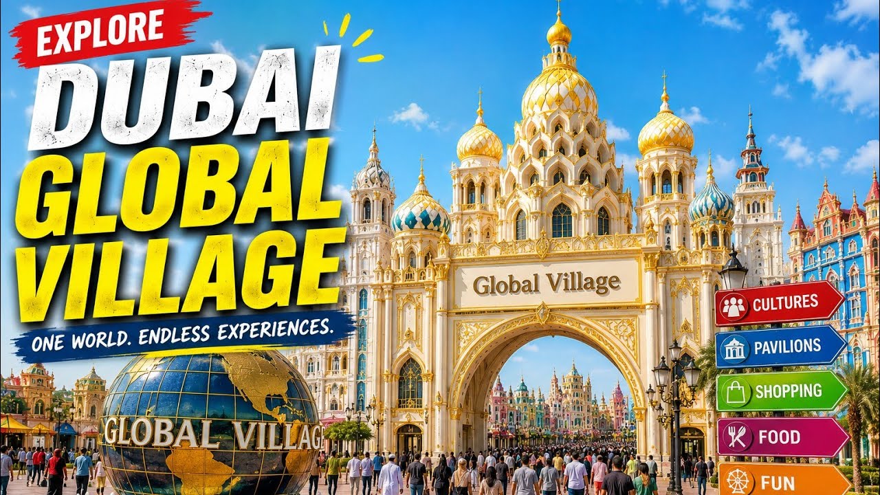 Dubai Global village after sunset |  Travel the world in One place!