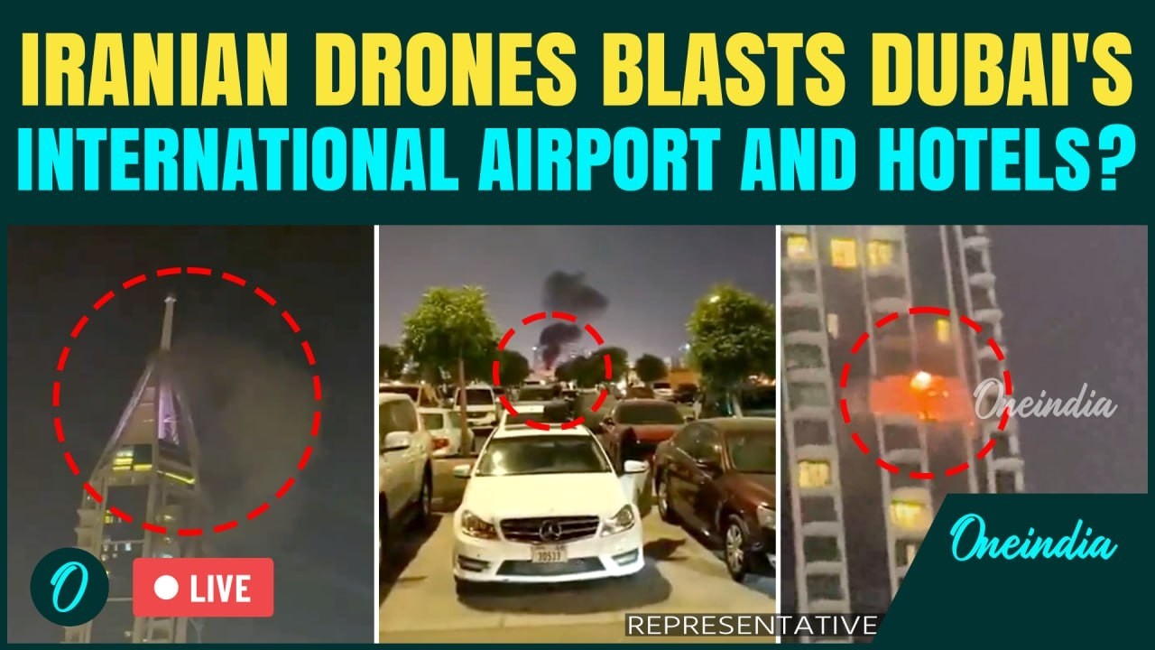DUBAI UNDER ATTACK LIVE: Iran Drones HIT Dubai Airport | Dubai Luxury Hotel In Flames After Attack