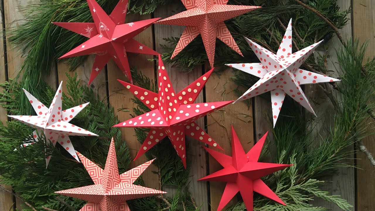 Paper 3D Star Christmas Ornaments