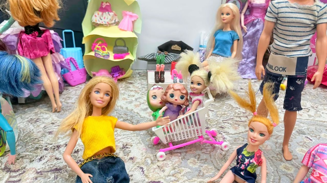 الحلقة 6 : تجهيزات لعيد الفطر السعيد 🛍👗|| الذهاب للسوق مع باربي و اخواتها 