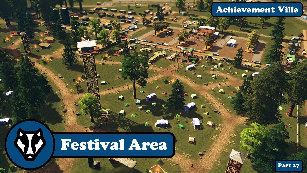 Cities Skylines- How Build A Realistic Festival Area (Vanilla) Achievement Ville Part 27