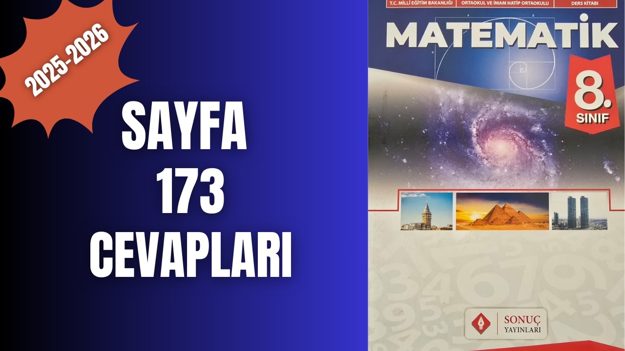 8. SINIF MATEMATİK KİTABI SAYFA 173 CEVAPLARI