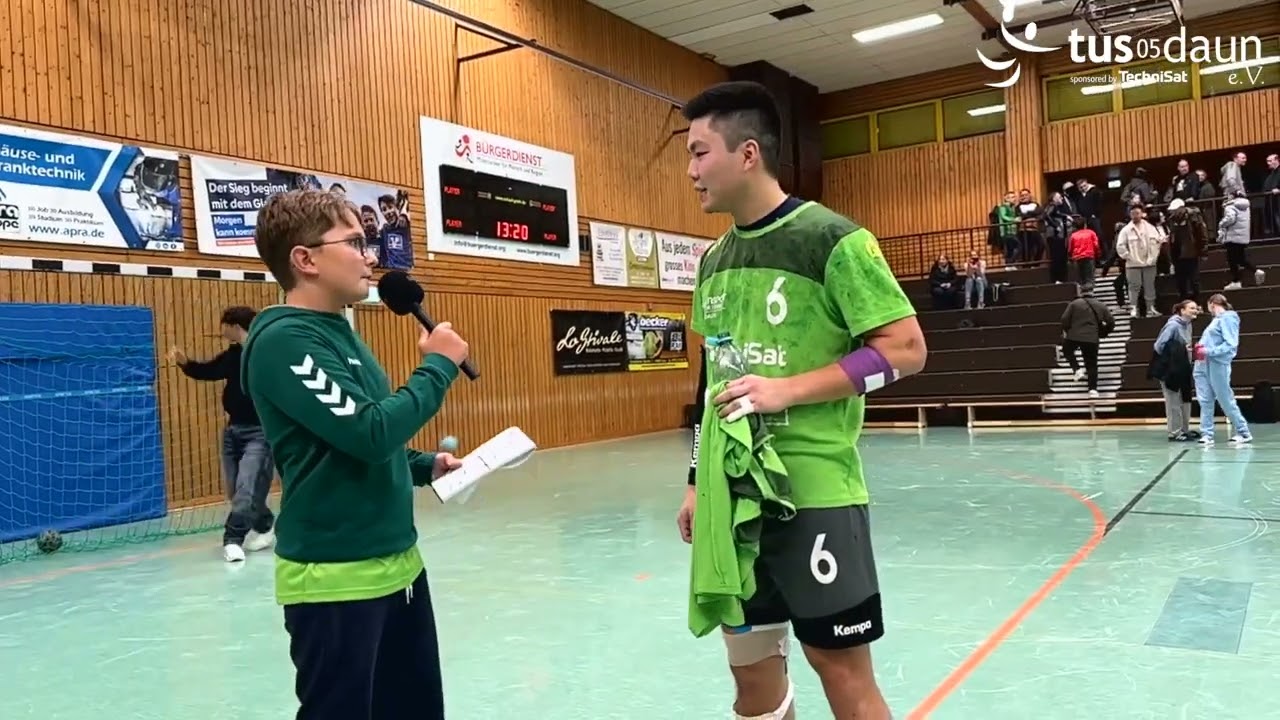 Jugend-Interviews nach dem Spiel Oberliga Rheinland Herren, TuS 05 Daun - HSG Wittlich, 16.11.2024