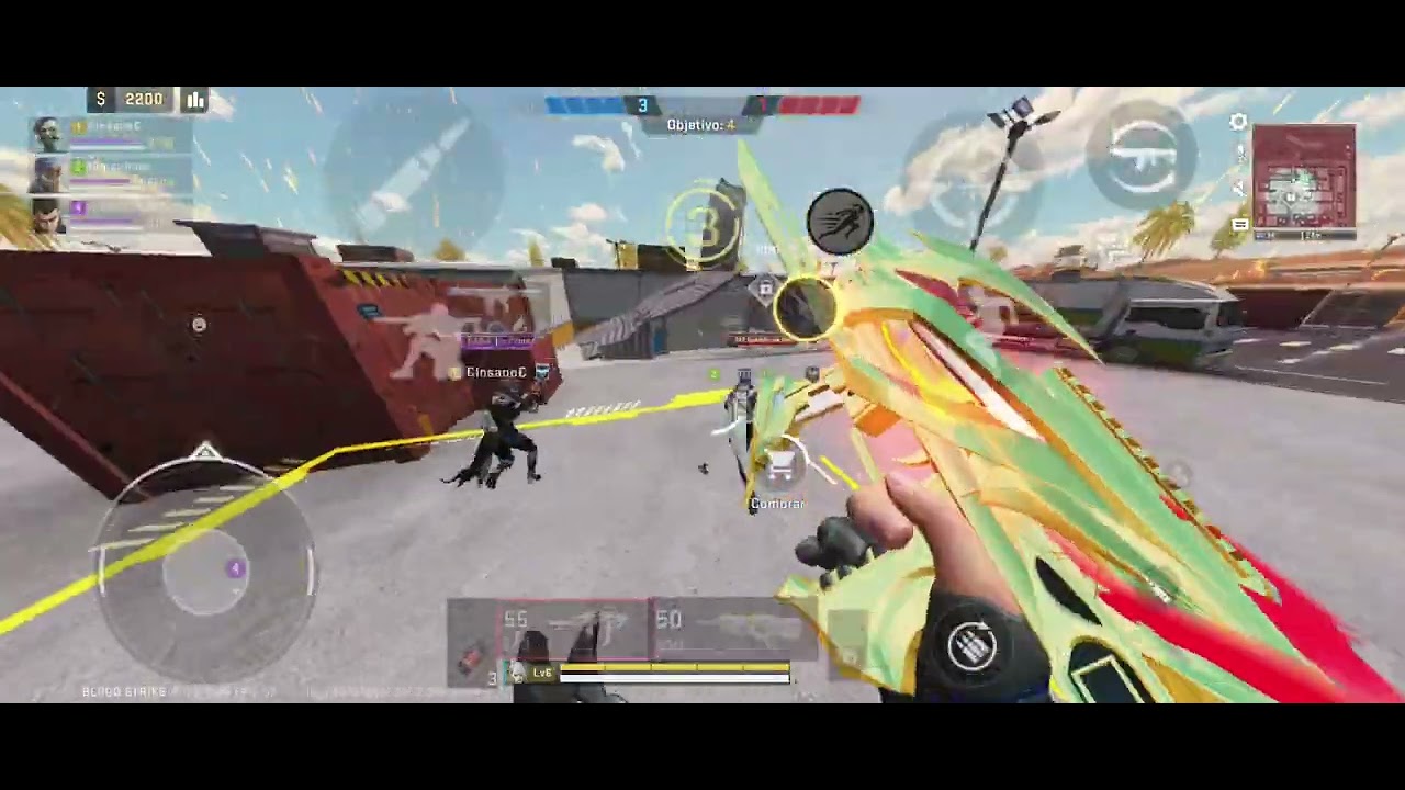 Carreo ah escuadra ramdom-blood strike 60fps, 4 dedos