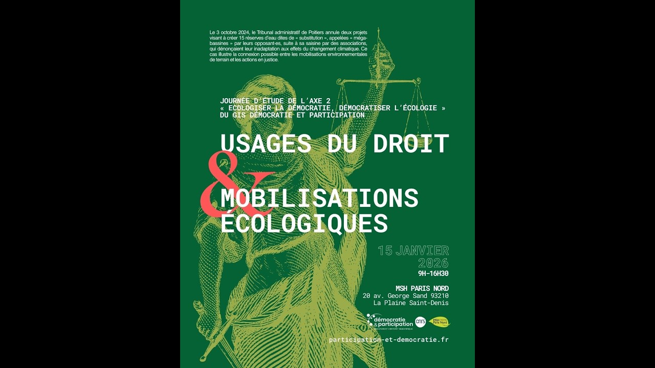 Les recours à la justice - Journée d'étude 'Usages du droit et mobilisations écologiques' 15/01/2026