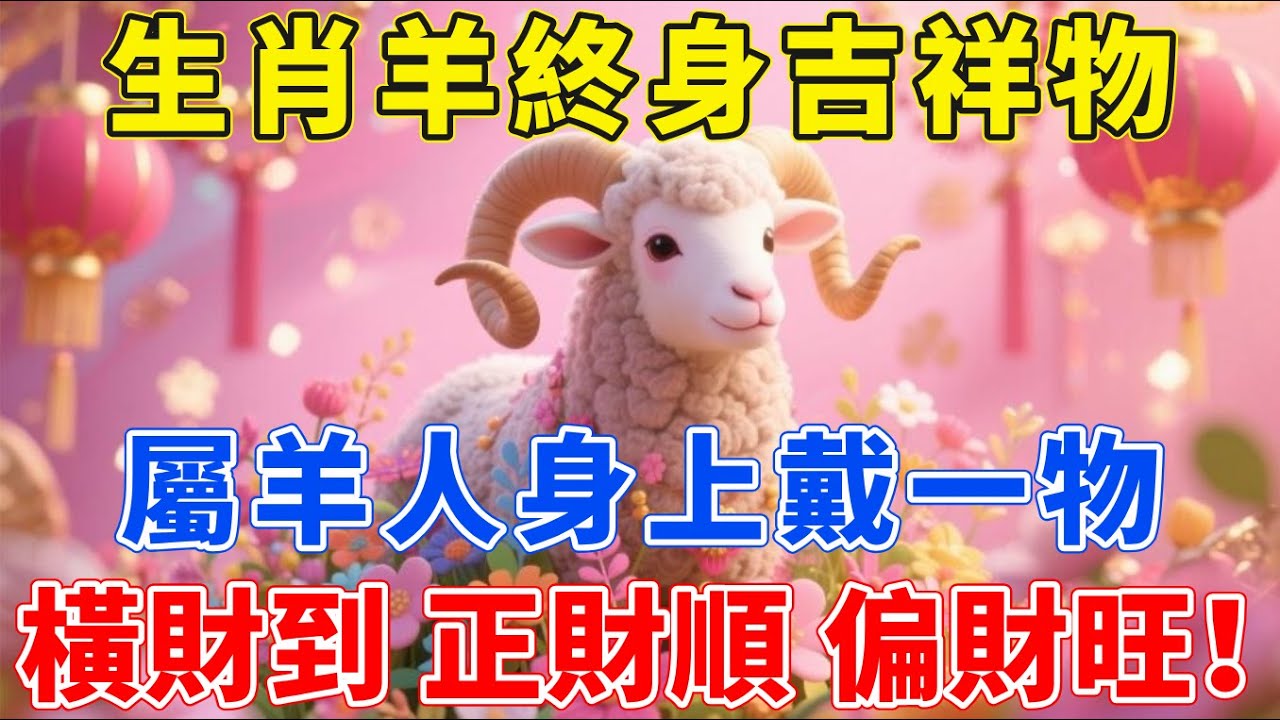 生肖羊終身吉祥物！屬羊人身上戴一物！帶來意想不到的好處！催旺正財！助力偏財！錢財滾滾擋不住！【生肖佑福】#生肖 #運勢 #風水 #財運 #命理