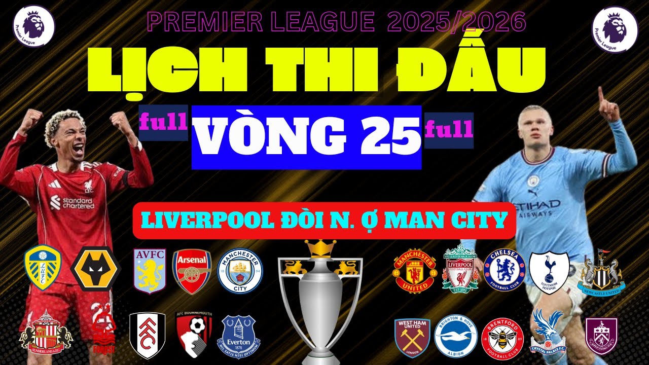 LỊCH THI ĐẤU NGOẠI HẠNG ANH VÒNG 25 full (NGÀY 7/2/2026) MAN UNITED VS TOTTENHAM, TRẬN THẮNG THỨ 4?