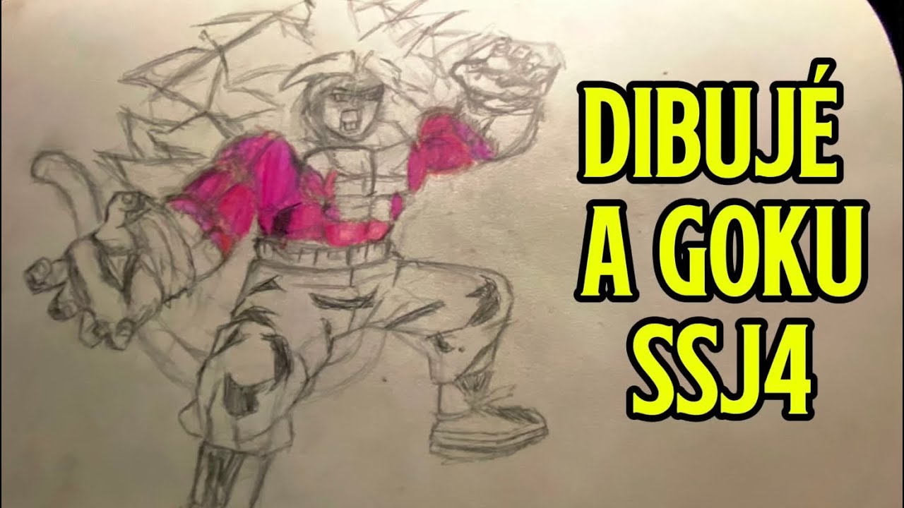 😱Hice un Goku ssj4 a mano y con lapices, con 9 a&ntilde;os🤣