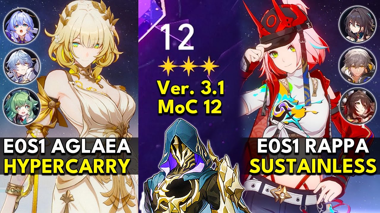 E0S1 Aglaea Hyper & E0S1 Rappa Sustainless | Memory of Chaos Floor 12 3 Stars |Honkai: Star Rail 3.1