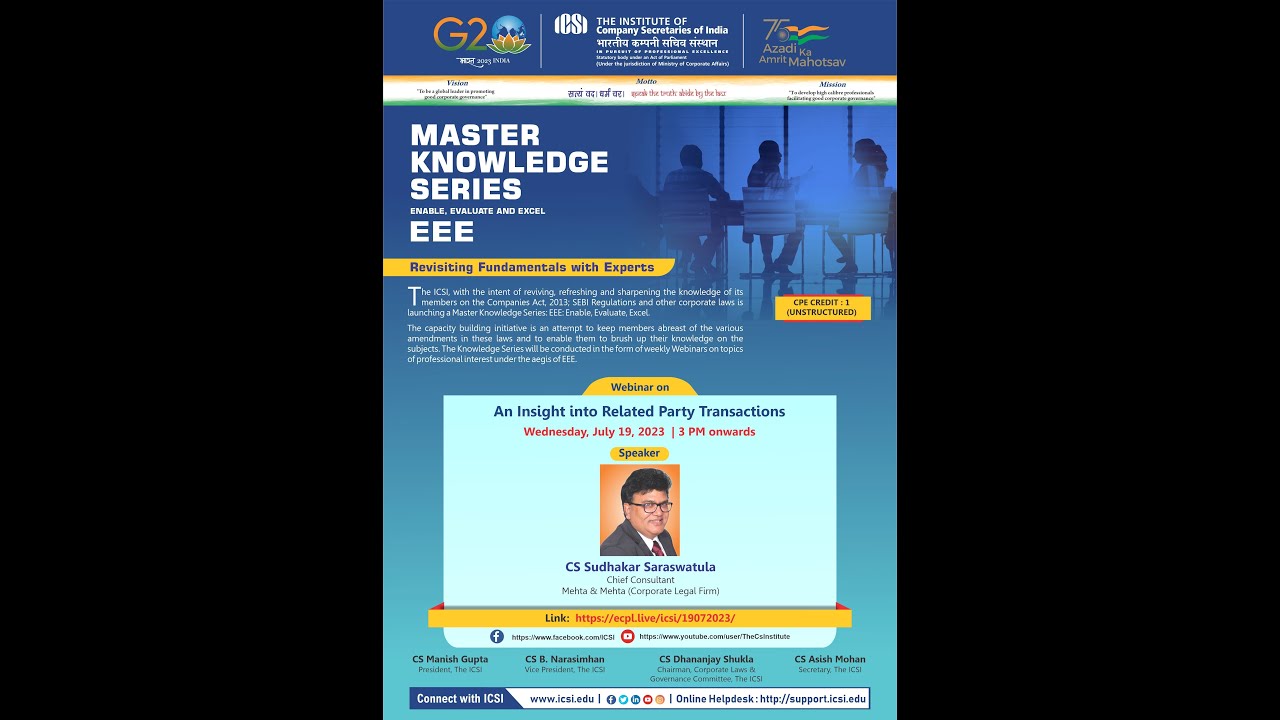 Live Webinar on Related Party Transactions