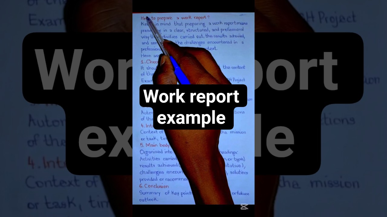 How to Prepare a work report? #report #work #workreport