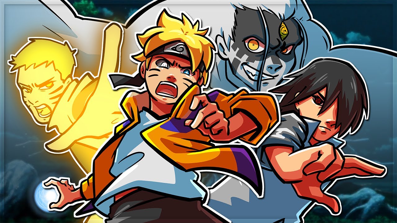 Naruto and Sasuke and Boruto vs Momoshiki!