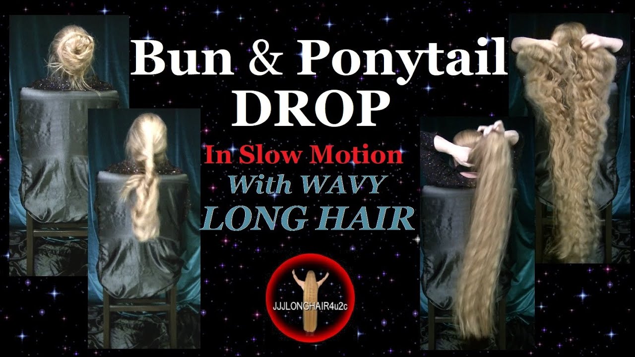 Bun and Ponytail drop with wavy Long Hair