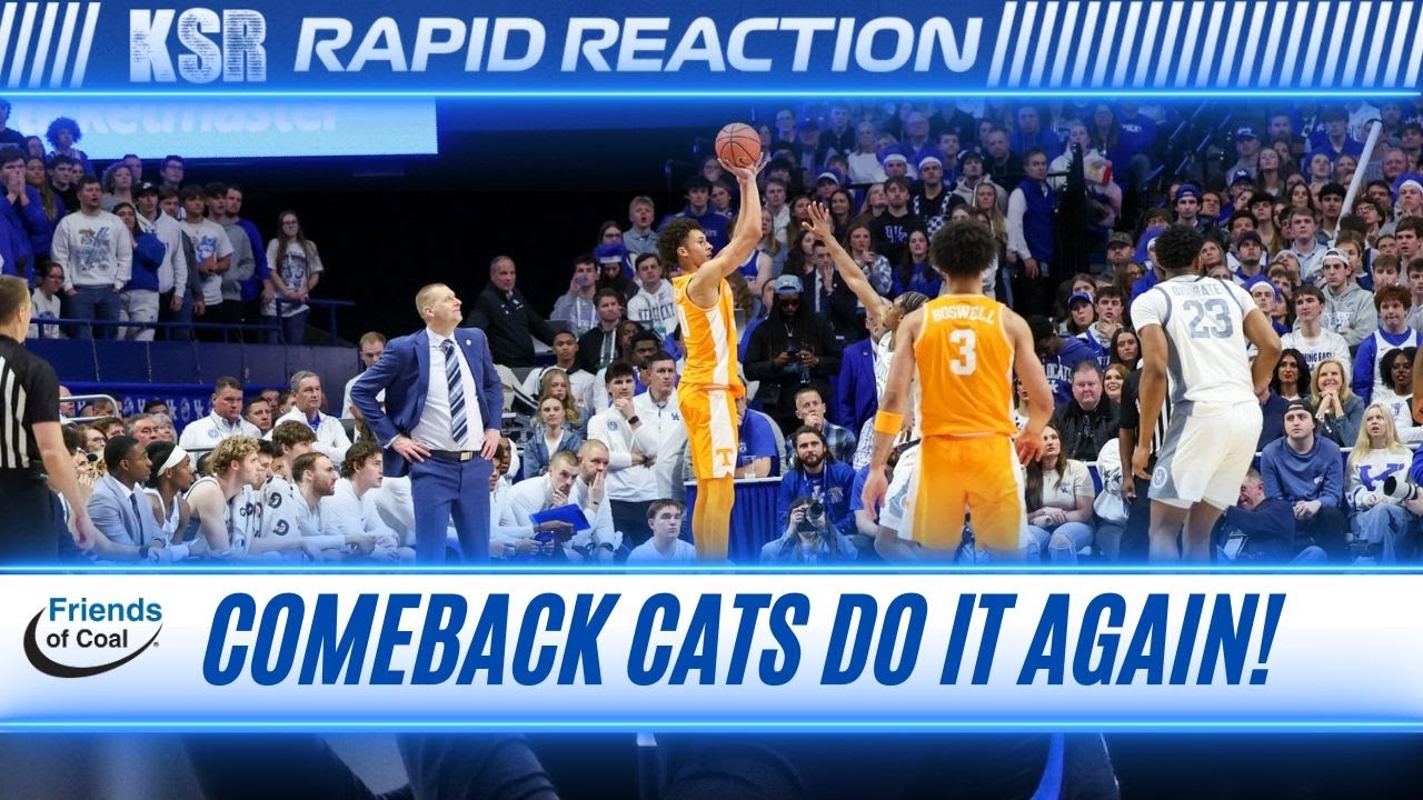 Kentucky Comes Back From Down 14 to Beat Tennessee 74-71; Sweep Vols! | Rapid Reaction