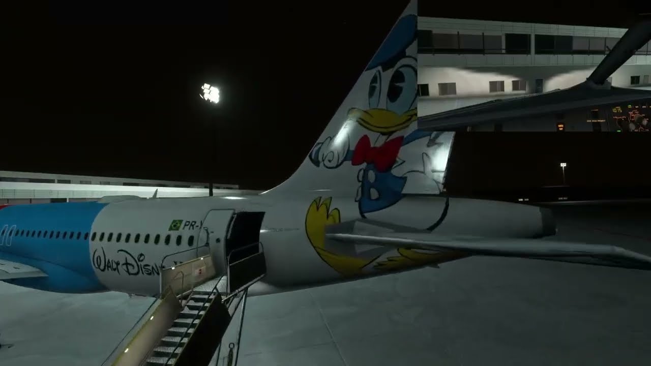 a320 Fenix Azul Pato Donald. Flight SBUR to SBCF.