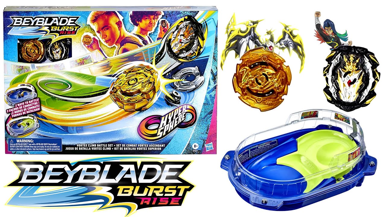 NEW VORTEX CLIMB BATTLE SET HASBRO  BEYBLADE BURST RISE HYPERSPHERE REVIEW