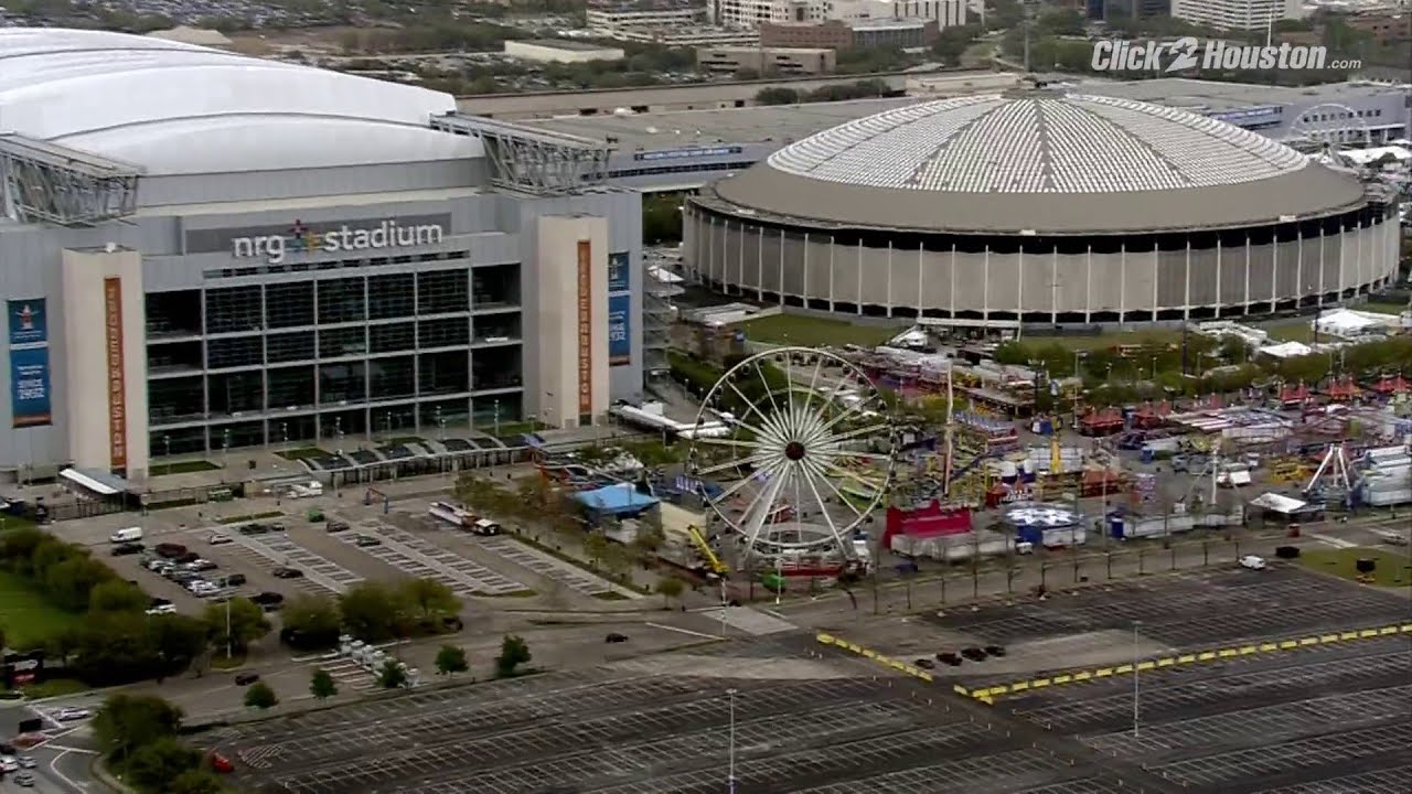 AERIALS: Houston Livestock Show and Rodeo prep underway at NRG Stadium