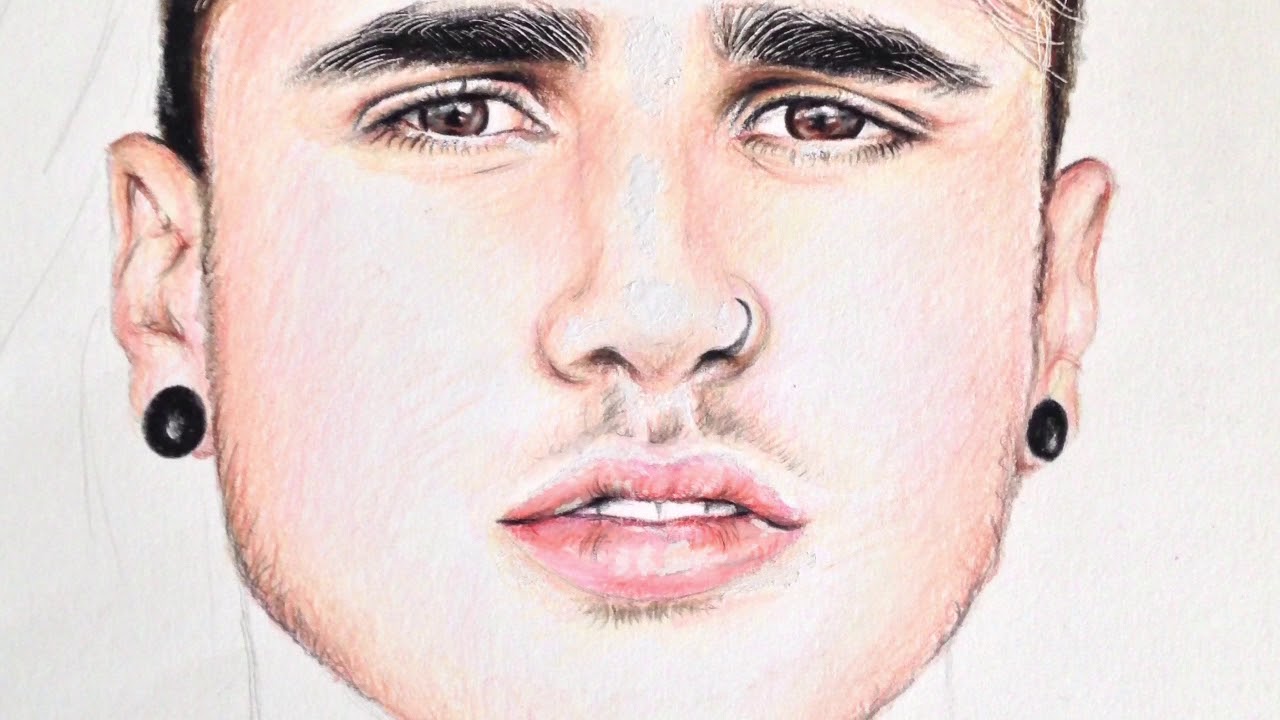 Progress shots of my drawing of Alex Mapeli