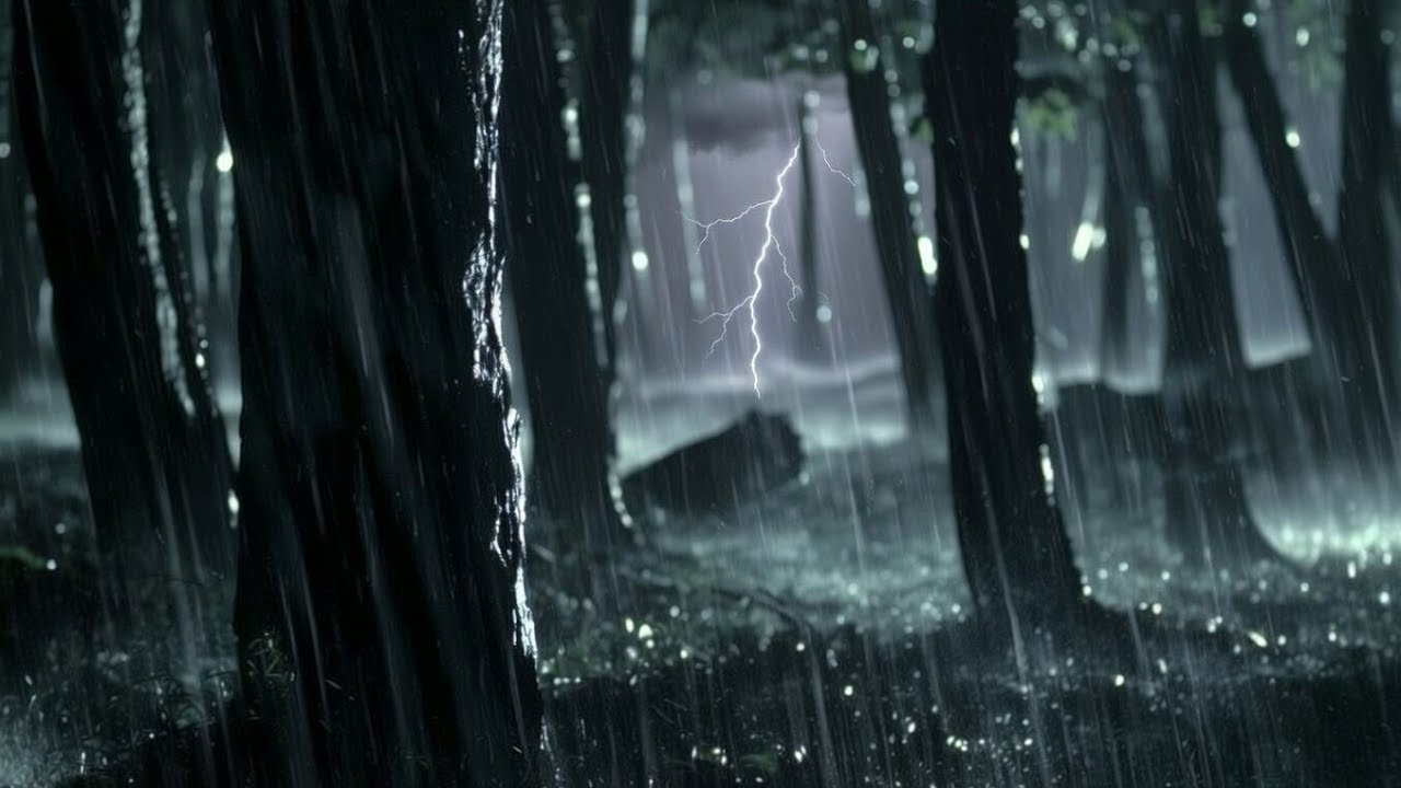 Night Rainstorm in the Forest 🌙🌧️ | 8 Hours for Deep Sleep
