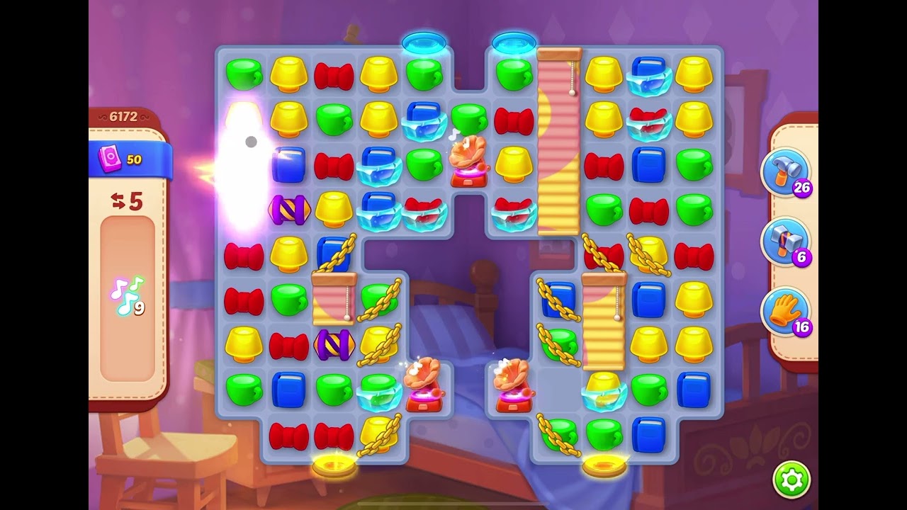 HomeScapes Level 6172 no boosters (11 moves)