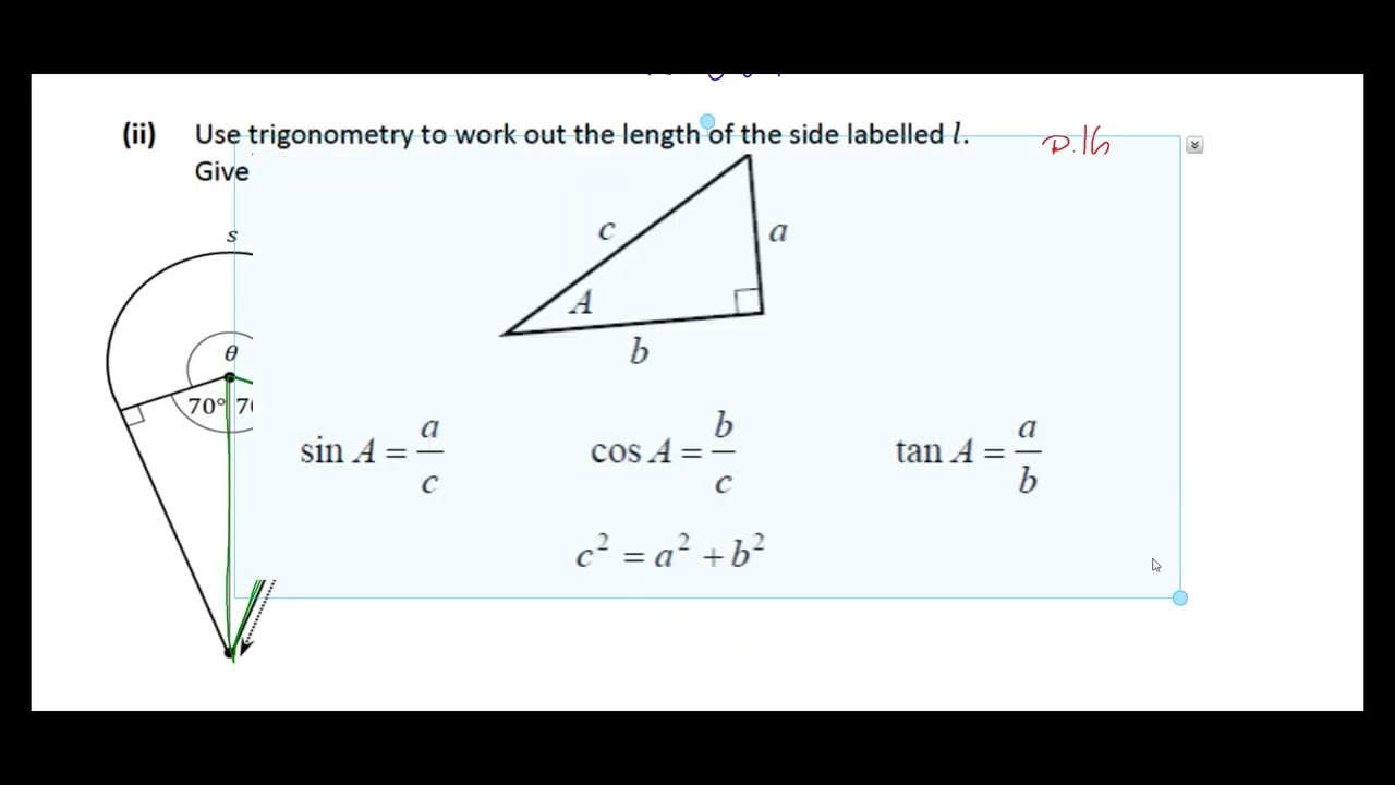 Leaving Cert Maths: Sector of a Circle & Trigonometry (Ice Cream Cone Question)