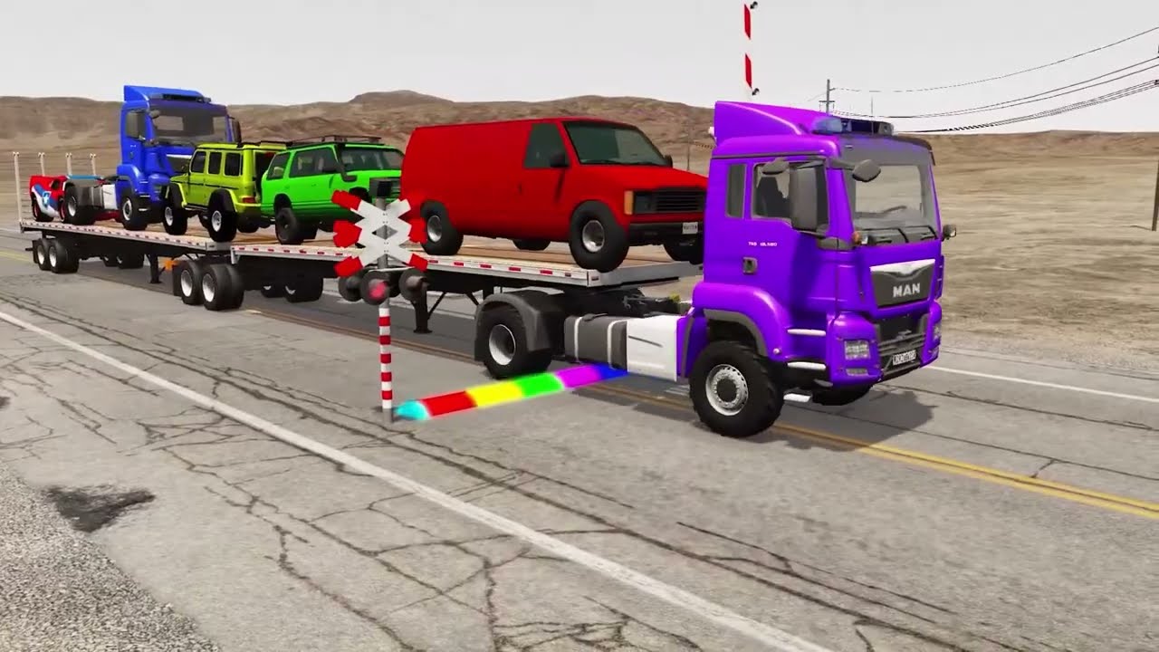 TRANSPORTING PIXAR CARS & FRUITS WITH COLORED & JOHN DEERE vs CLAAS vs TRACTORS - BeamNG.drive #962