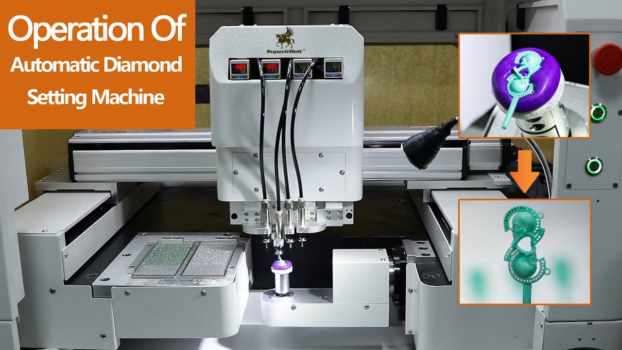 the operation of 3D automatic diamond setting machine stone setting machine for lost wax casting