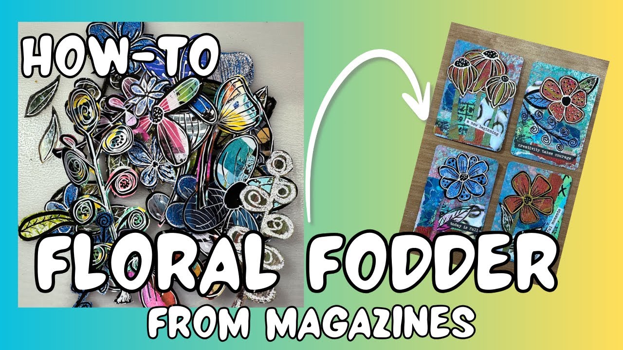 Magazine Floral Fodder #howto and #craftwithme #artisttradingcard  😮 👏