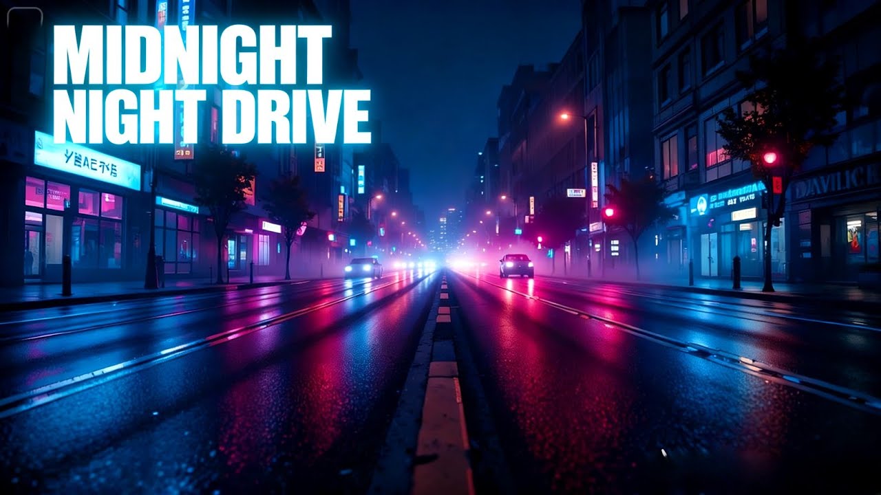 Slow Drive Through Neon Streets 🌃 | Midnight City Night Drive Music for Focus