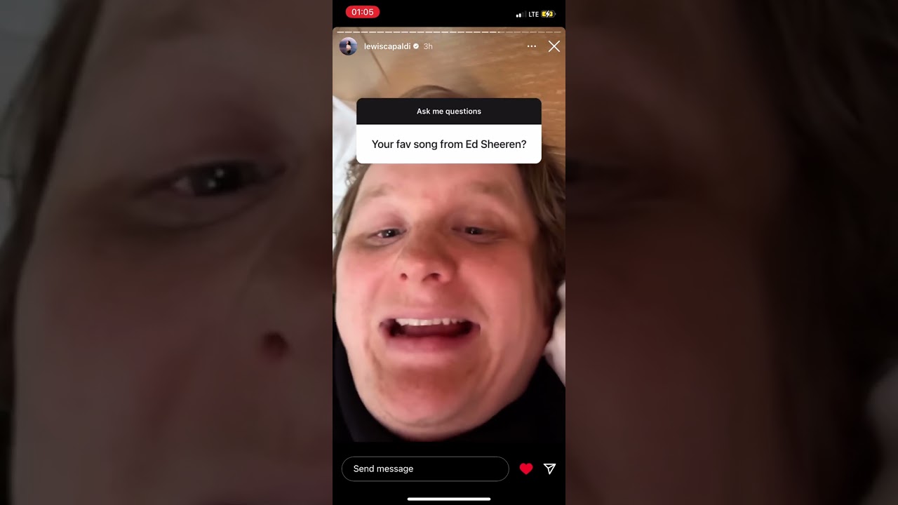 Lewis Capaldi Instagram Story April 2023