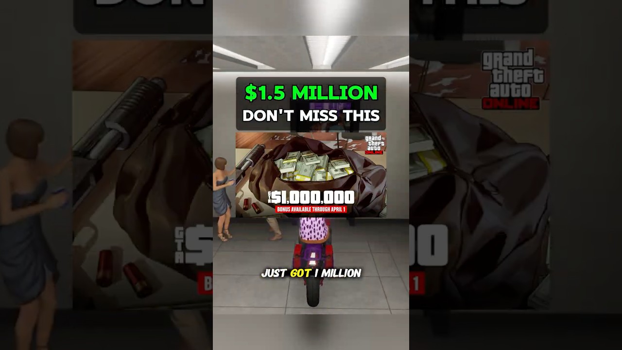 1,5 млн долларов! Не пропустите! 👀 #GTAOnline #GTA5 #gtamoney #gtafree #gtaupdate