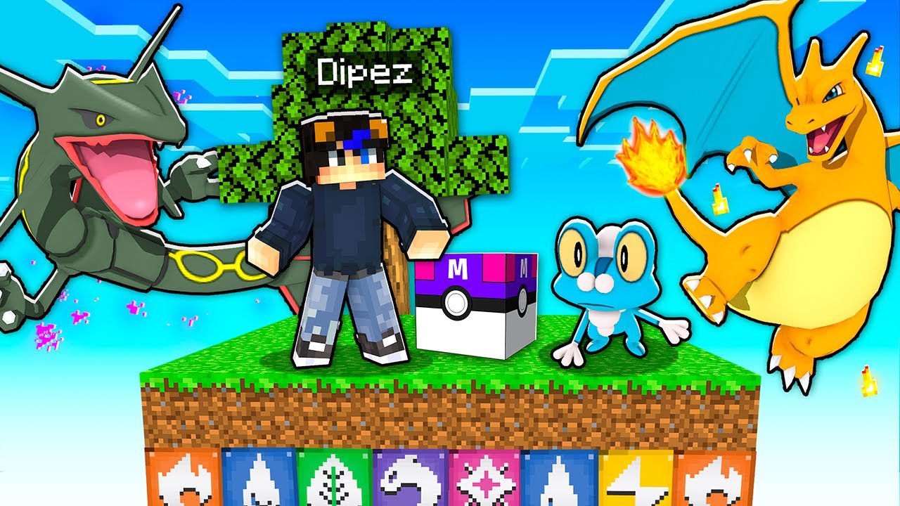 Sobreviviendo en un S&Oacute;LO CHUNK ELEMENTAL de POKEMON  en MINECRAFT PIXELMON!