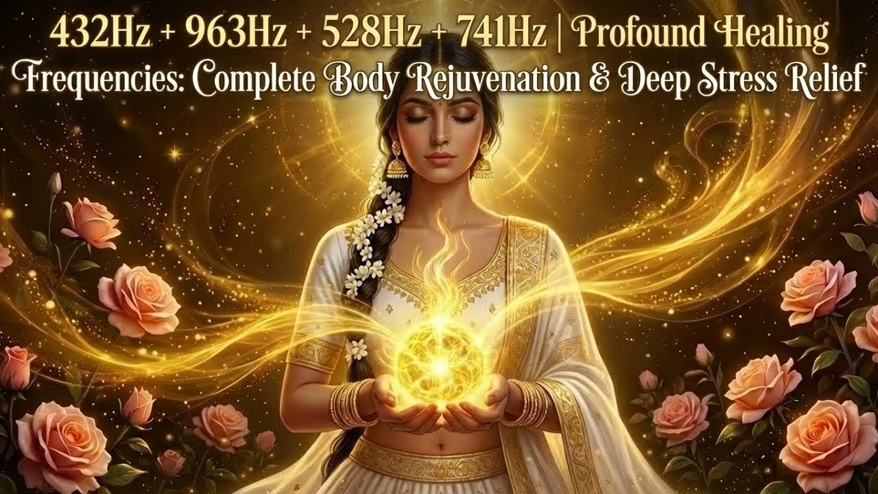 “963Hz + 528Hz + 741Hz | Sacred Vibrational Healing: Renew Your Energy & Release All Tension”