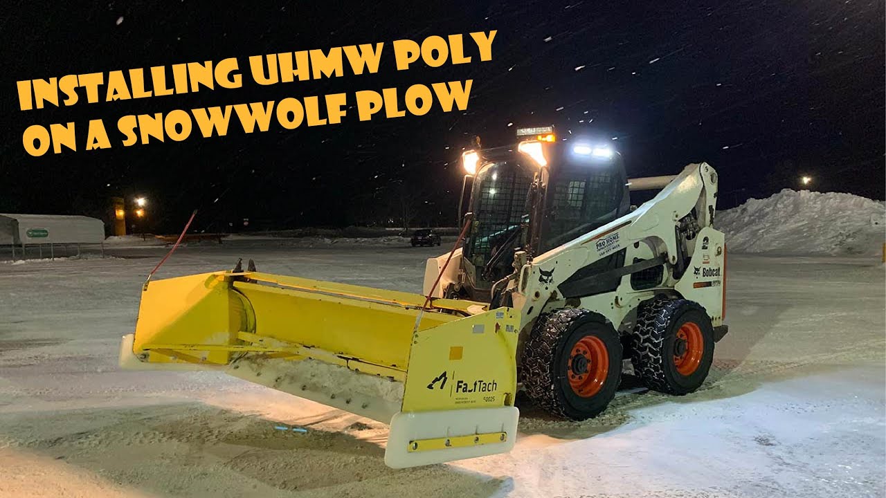 Installing a Poly Cutting Edge on a SnowWolf Plow + UHMW Snow Pusher Skid Shoes and UHMW Bushings
